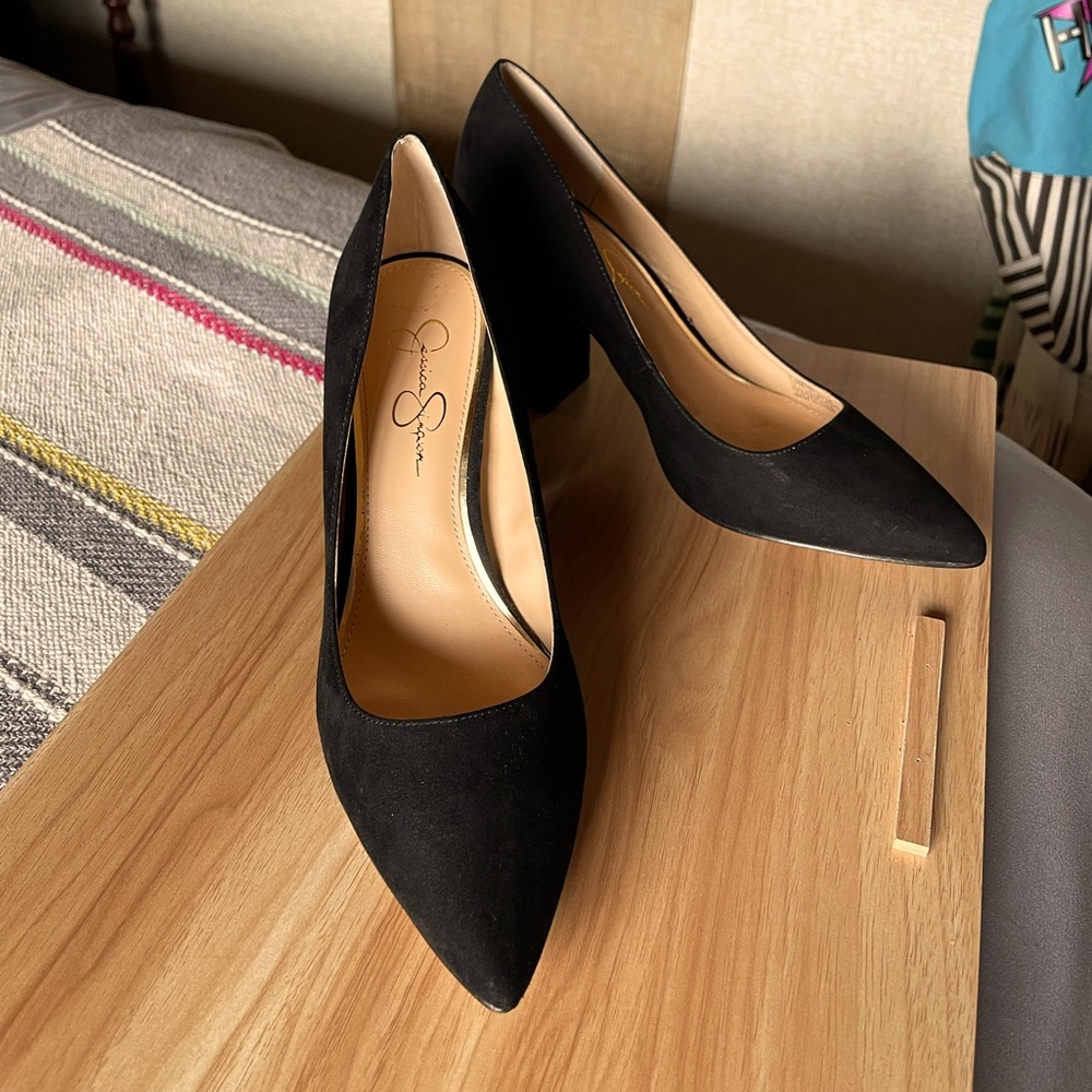 Black Suede Block Heels